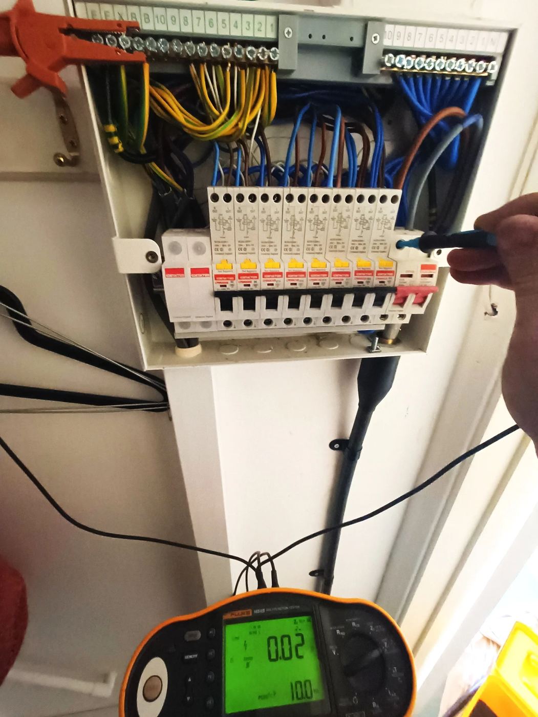 Electrical testing in progress