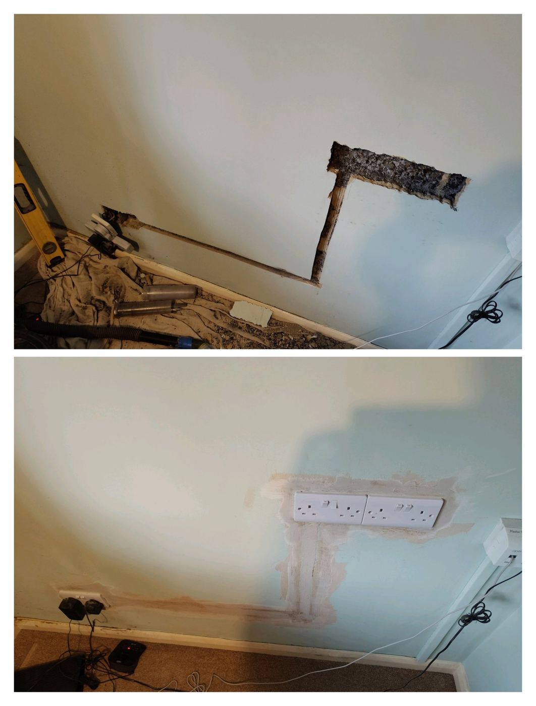 Before and after: corrective wall works